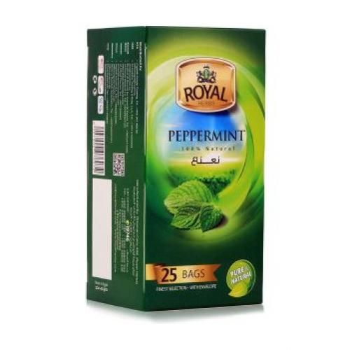 ROYAL HERBS PAPPERMINT 25 Bags Relieves COLD Symptoms And Reduces Gases And Cramps.